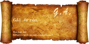 Gál Arzén névjegykártya